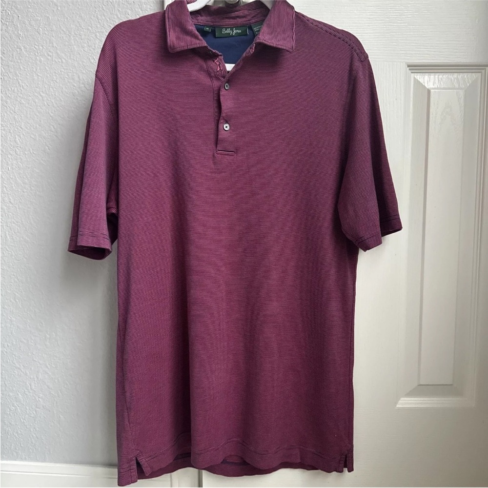 Bobby Jones Polo Red/blue Stripe Short Sleeve Medium
